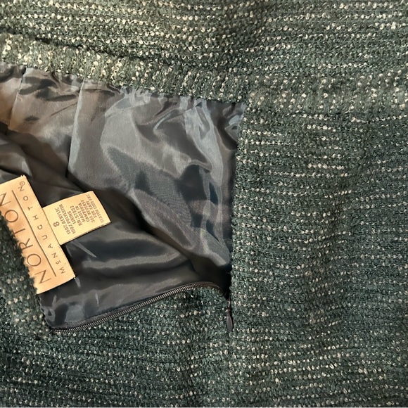 Norton McNaughton Turquoise and Green Tweed Mini Skirt - Size 8 (NWOT) - Picture 9 of 10